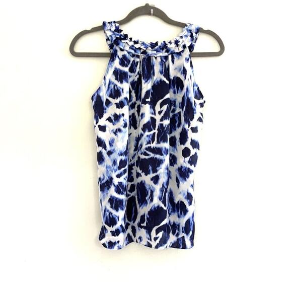 MICHAEL-MICHAEL KORS sleeveless silk top blue sz 2 - Picture 3 of 7